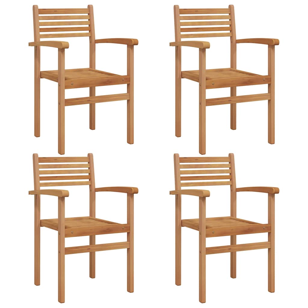 Cadeiras empilháveis para jardim 4 pcs Castanho