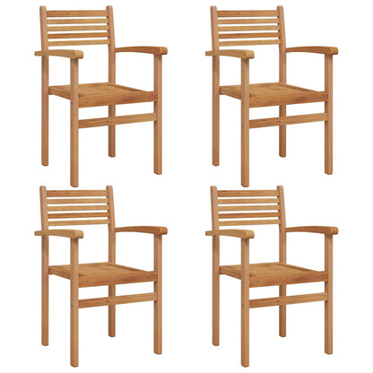 Cadeiras empilháveis para jardim 4 pcs Castanho
