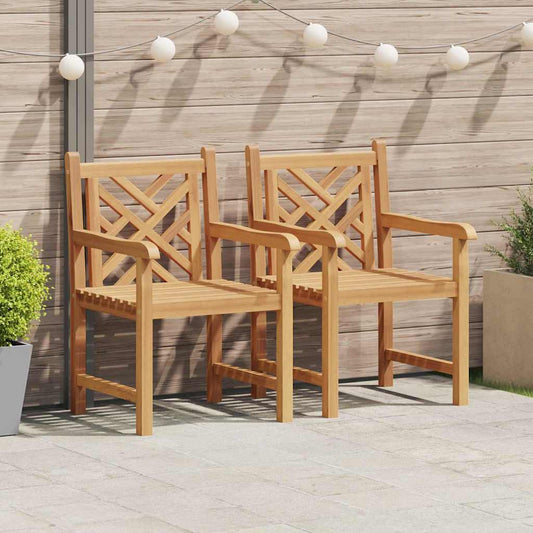 Cadeiras de jardim 2 pcs Castanho 58 x 60 x 90 cm