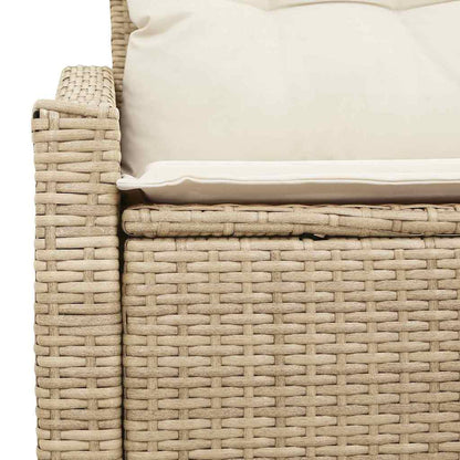 Sofá de jardim com almofada Bege 123 x 62 x 69cm vime PE