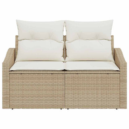 Sofá de jardim com almofada Bege 123 x 62 x 69cm vime PE