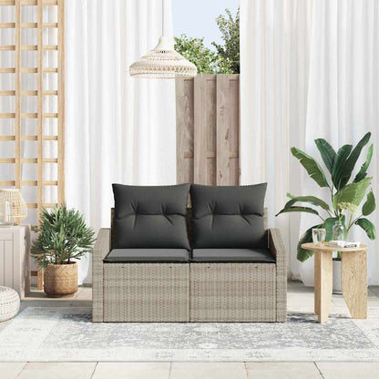 Sofá de jardim com almofada Cinzeto 123 x 62 x 69cm vime PE