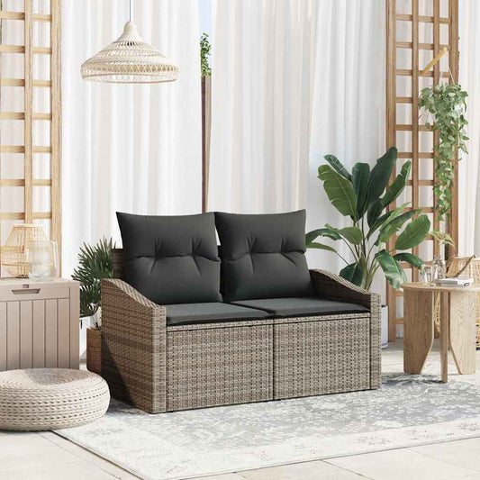 Sofá de jardim com almofada Cinzeto 123 x 62 x 69cm vime PE