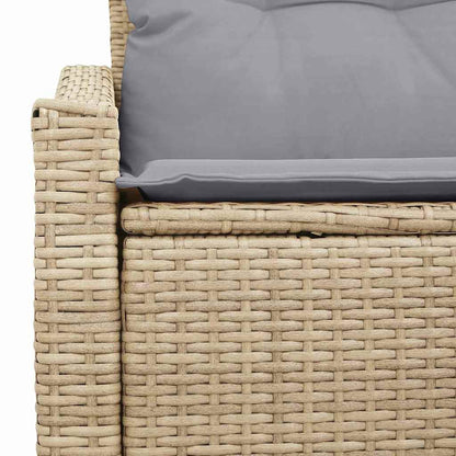 Sofá de jardim com almofada Bege 123 x 62 x 69cm vime PE