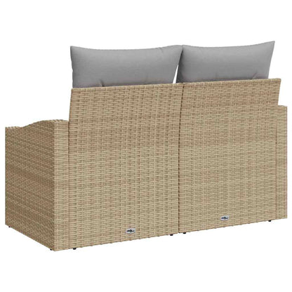 Sofá de jardim com almofada Bege 123 x 62 x 69cm vime PE