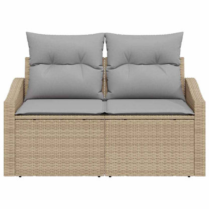 Sofá de jardim com almofada Bege 123 x 62 x 69cm vime PE