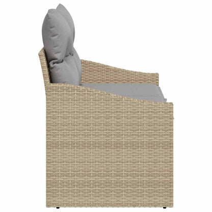 Sofá de jardim com almofada Bege 123 x 62 x 69cm vime PE