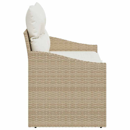 Sofá de jardim com almofada Bege 123 x 62 x 69cm vime PE