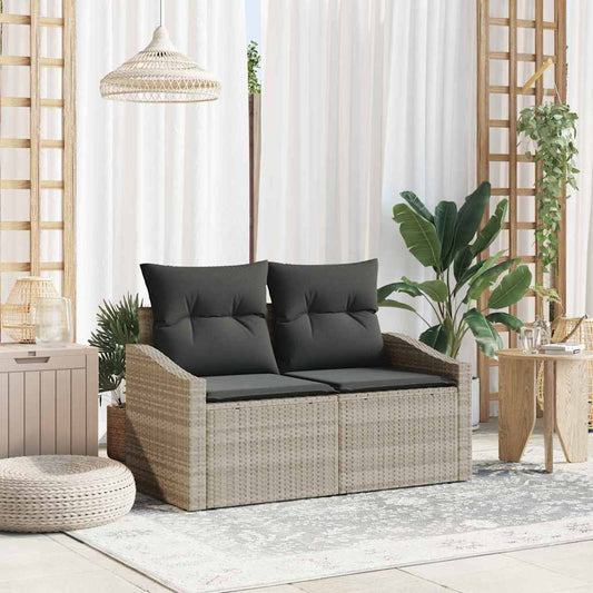 Sofá de jardim com almofada Cinzeto 123 x 62 x 69cm vime PE