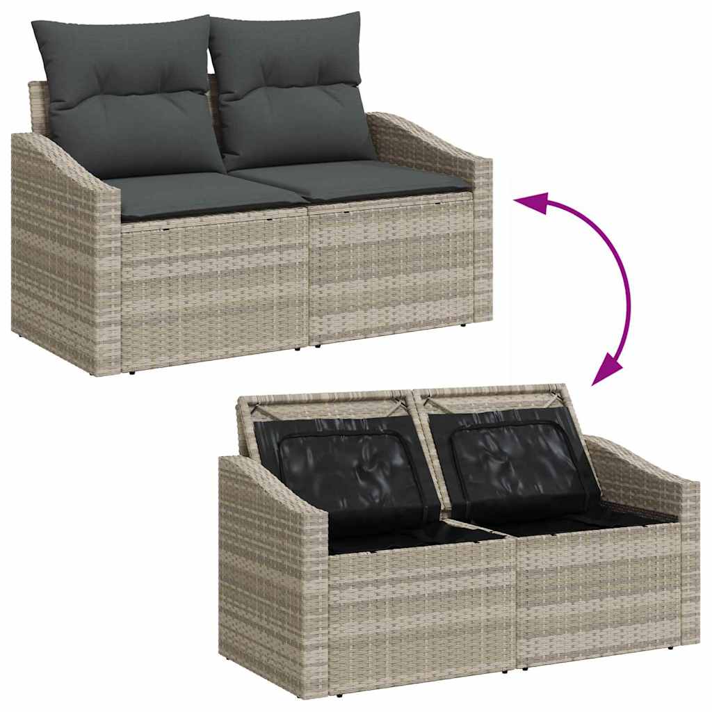 Sofá de jardim com almofada Cinzeto 123 x 62 x 69cm vime PE