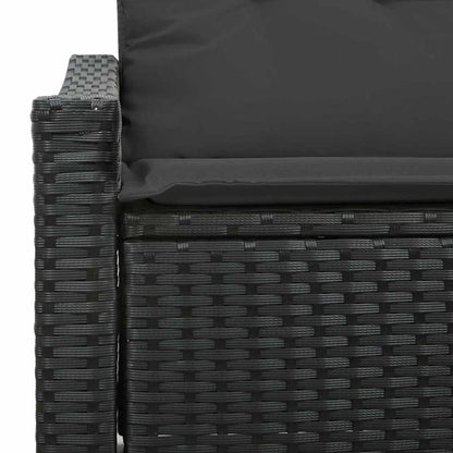 Sofá de jardim com almofada Preto 123 x 62 x 69cm vime PE