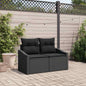 Sofá de jardim com almofada Preto 123 x 62 x 69cm vime PE