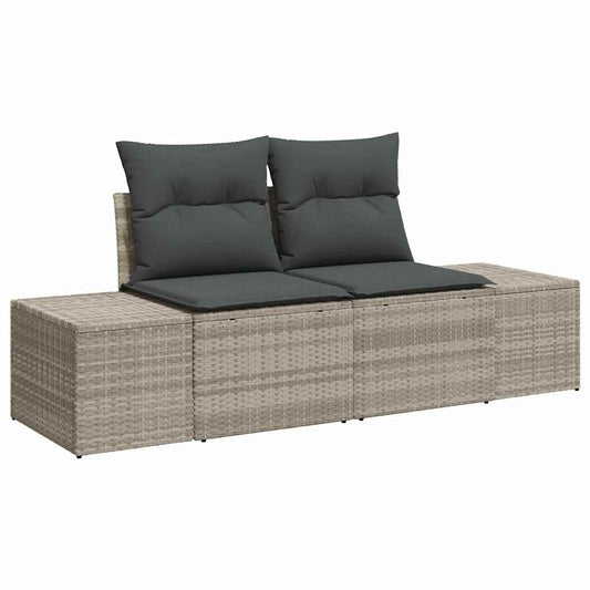 Sofá de jardim com almofada Cinzeto 123 x 62 x 69cm vime PE