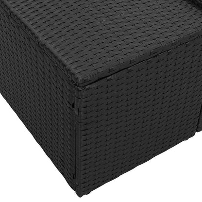 Sofá de jardim com almofada Preto 123 x 62 x 69cm vime PE