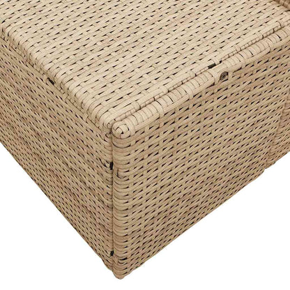 Sofá de jardim com almofada Bege 123 x 62 x 69cm vime PE