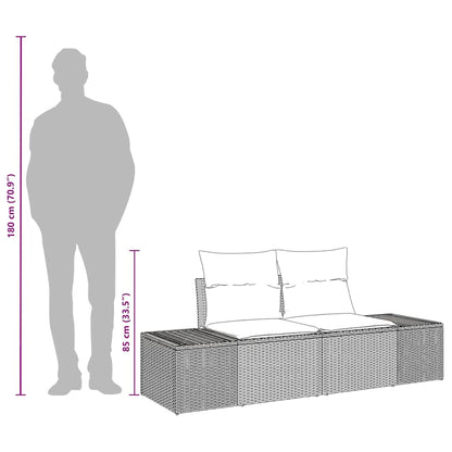 Sofá de jardim com almofada Bege 123 x 62 x 69cm vime PE