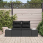 Sofá de jardim com almofada Preto 123 x 62 x 69cm vime PE