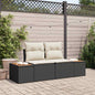 Sofá de jardim Preto 184 x 62 x 85cm vime PE