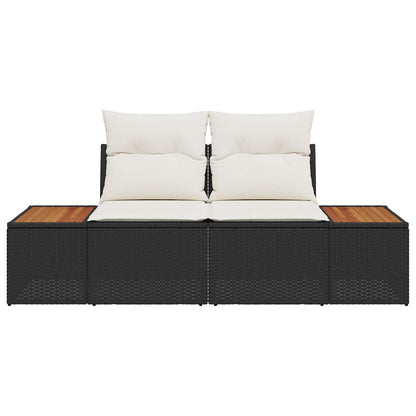 Sofá de jardim Preto 184 x 62 x 85cm vime PE