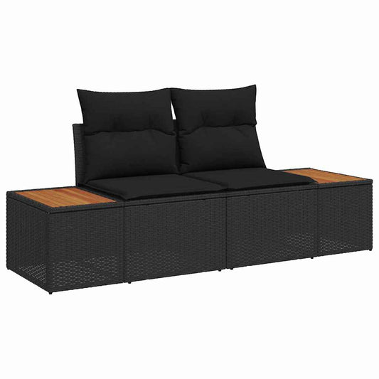 Sofá de jardim Preto 184 x 62 x 85cm vime PE