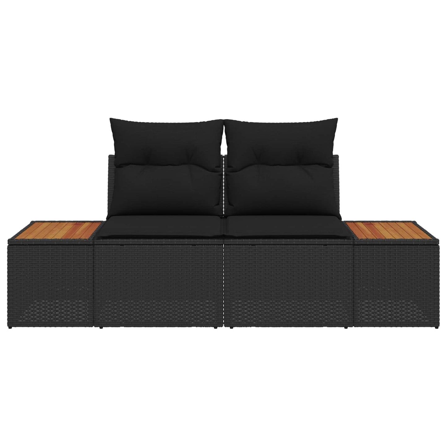 Sofá de jardim Preto 184 x 62 x 85cm vime PE