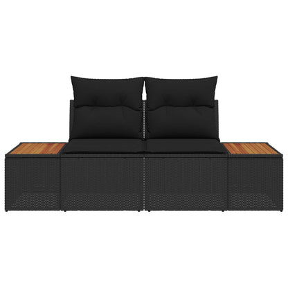 Sofá de jardim Preto 184 x 62 x 85cm vime PE