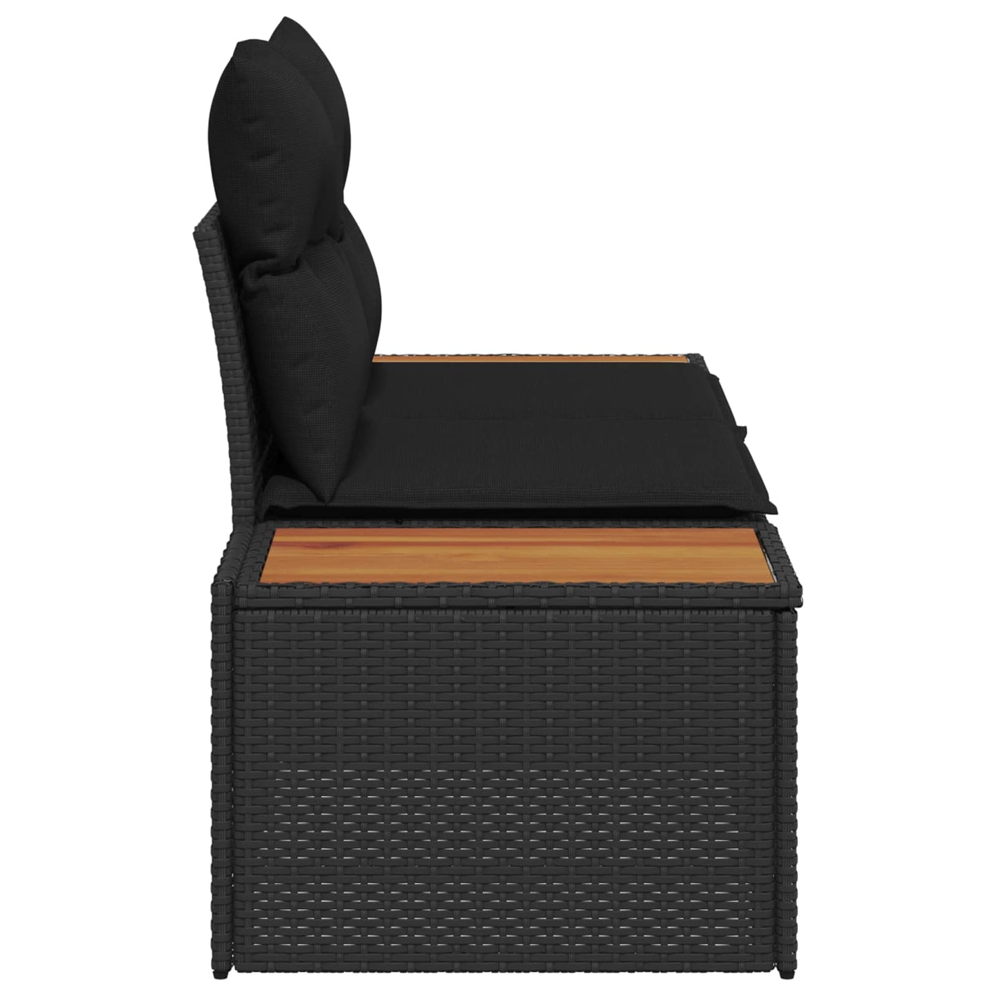 Sofá de jardim Preto 184 x 62 x 85cm vime PE