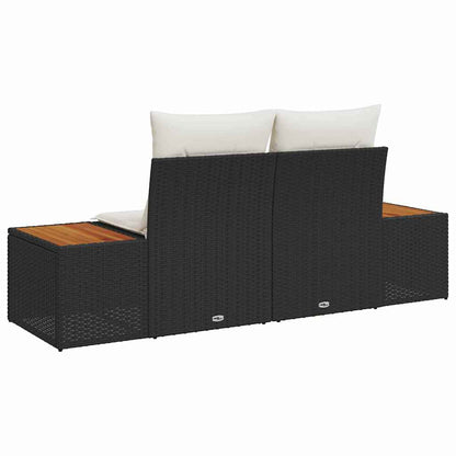 Sofá de jardim Preto 184 x 62 x 85cm vime PE