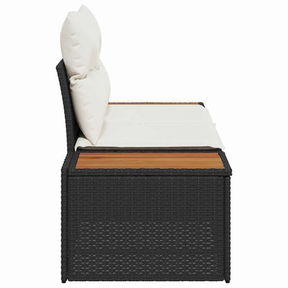 Sofá de jardim Preto 184 x 62 x 85cm vime PE