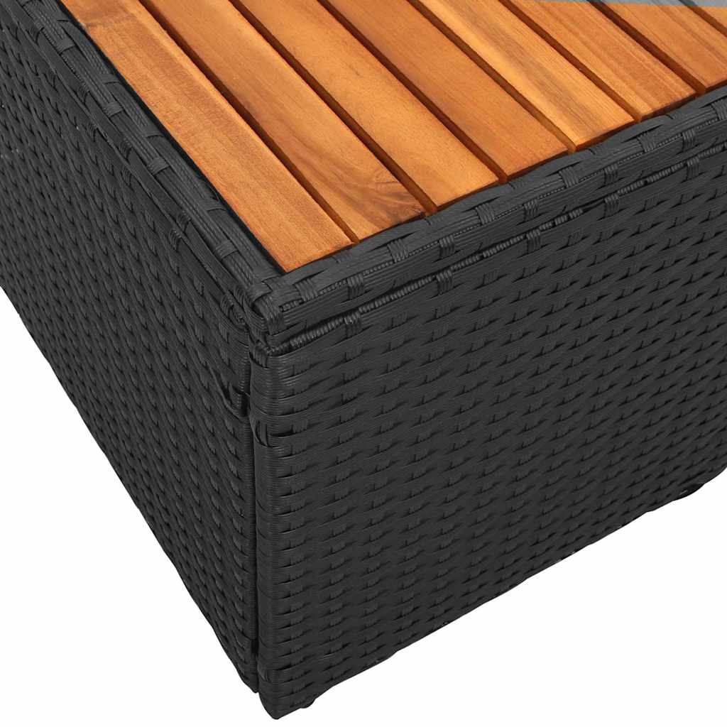 Sofá de jardim Preto 184 x 62 x 85cm vime PE