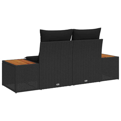 Sofá de jardim Preto 184 x 62 x 85cm vime PE