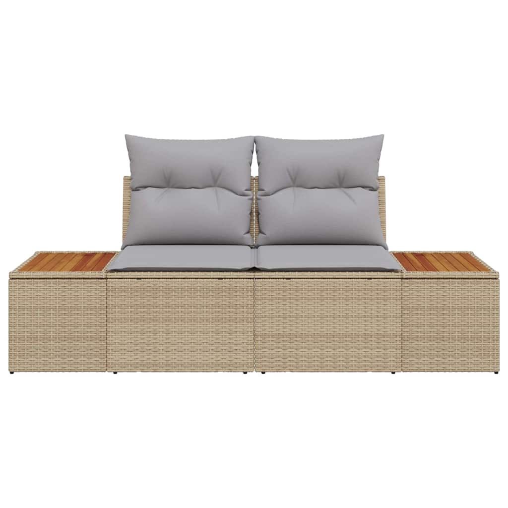 Sofá de jardim Bege 184 x 62 x 85cm vime PE