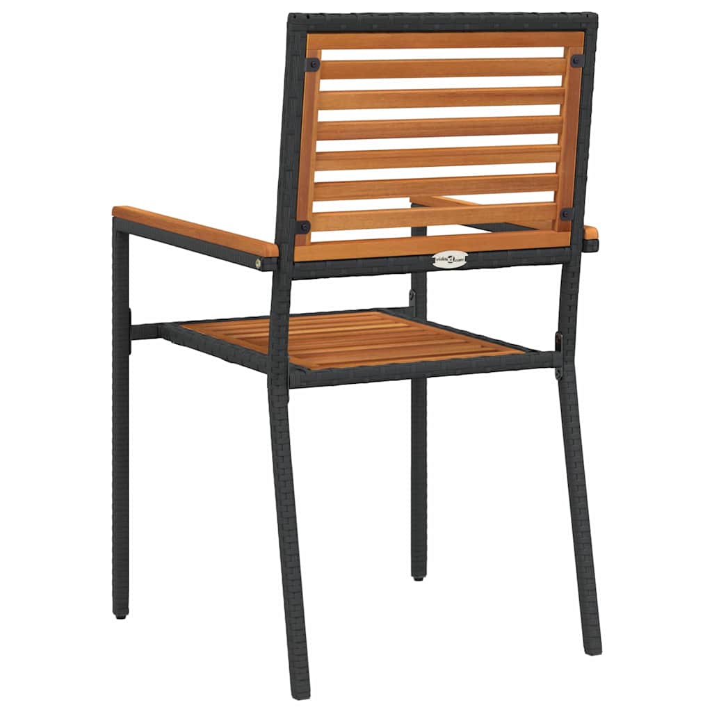 Cadeiras empilháveis para jardim 2 pcs Marrom e Preto