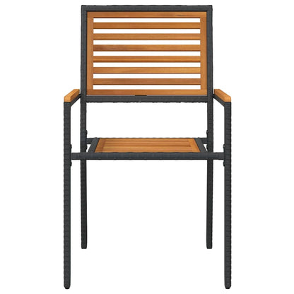 Cadeiras empilháveis para jardim 2 pcs Marrom e Preto