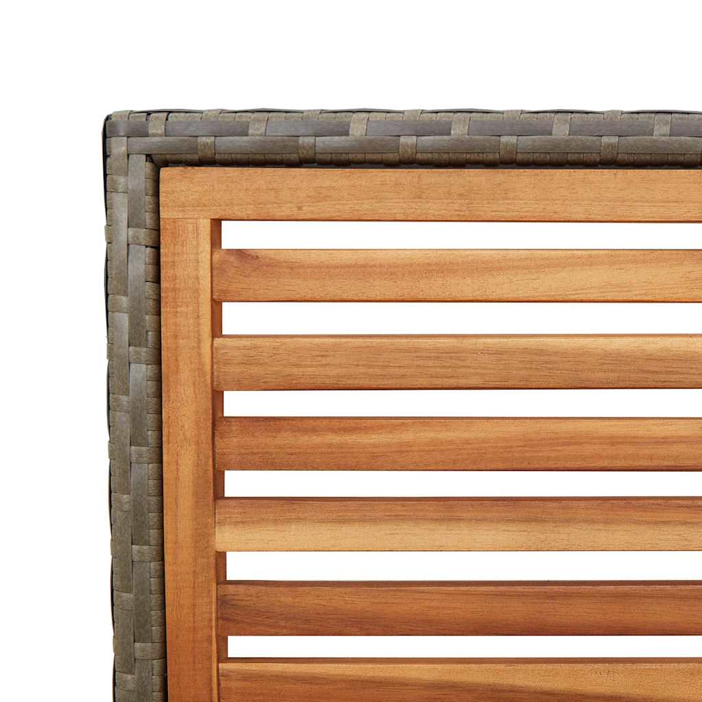 Cadeiras empilháveis para jardim 2 pcs Marrom e Cinza