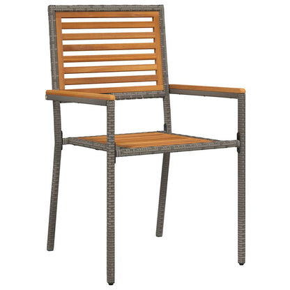 Cadeiras empilháveis para jardim 2 pcs Marrom e Cinza