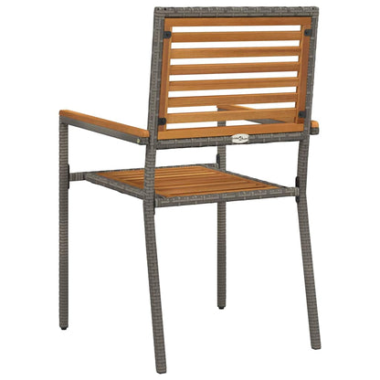 Cadeiras empilháveis para jardim 2 pcs Marrom e Cinza