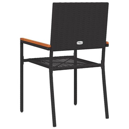 Cadeiras empilháveis para jardim 2 pcs Preto e Marrom