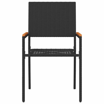 Cadeiras empilháveis para jardim 2 pcs Preto e Marrom