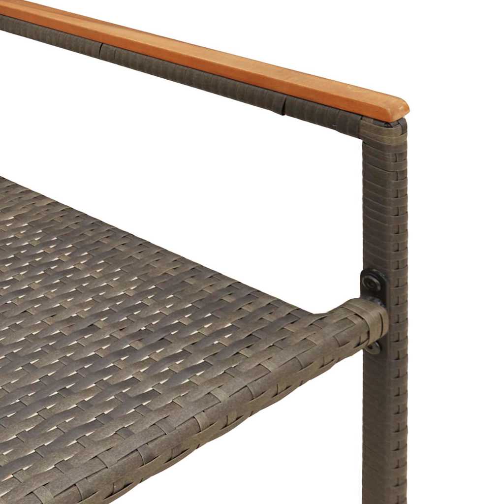 Cadeiras empilháveis para jardim 2 pcs Cinza e Marrom