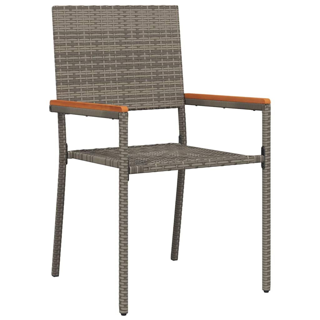 Cadeiras empilháveis para jardim 2 pcs Cinza e Marrom