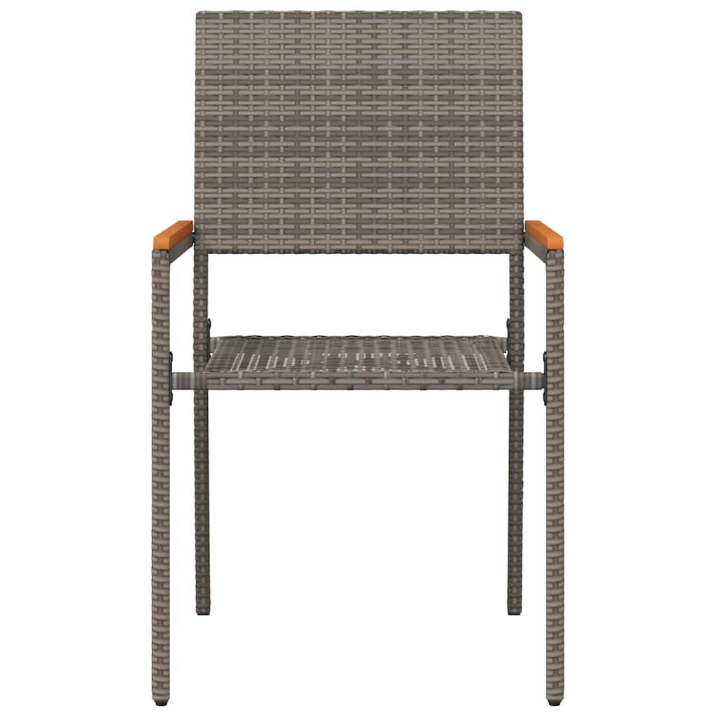Cadeiras empilháveis para jardim 2 pcs Cinza e Marrom