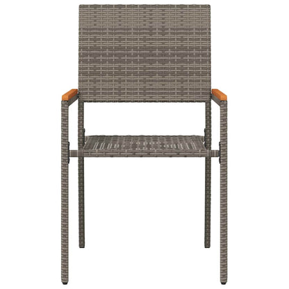 Cadeiras empilháveis para jardim 2 pcs Cinza e Marrom