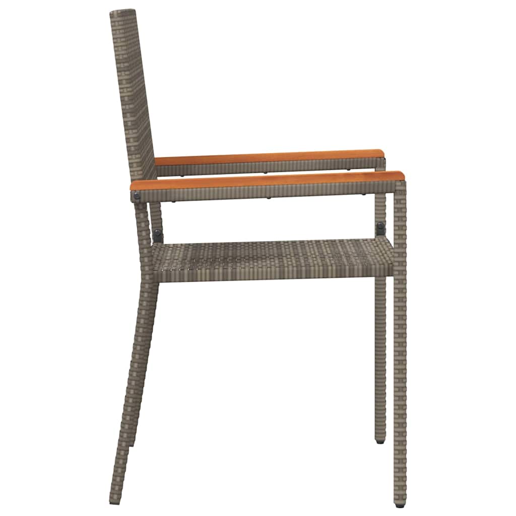Cadeiras empilháveis para jardim 2 pcs Cinza e Marrom