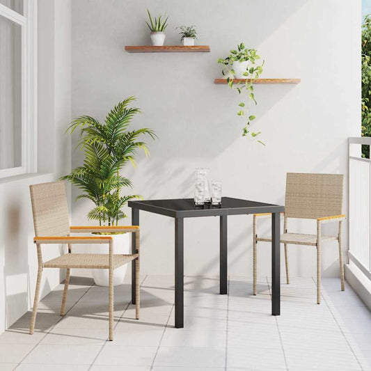 Cadeiras empilháveis para jardim 2 pcs Creme e Marrom