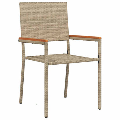 Cadeiras empilháveis para jardim 2 pcs Creme e Marrom