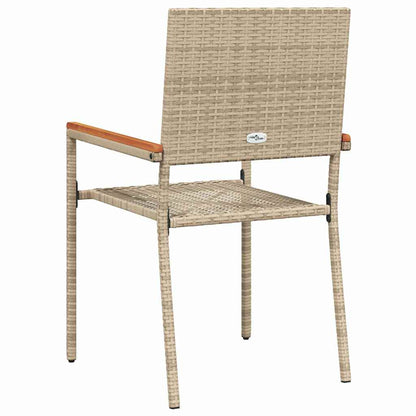 Cadeiras empilháveis para jardim 2 pcs Creme e Marrom