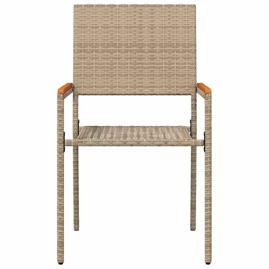 Cadeiras empilháveis para jardim 2 pcs Creme e Marrom