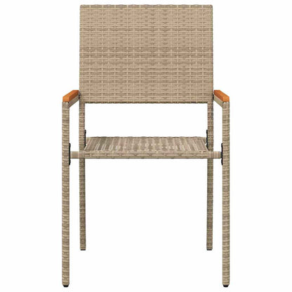 Cadeiras empilháveis para jardim 2 pcs Creme e Marrom
