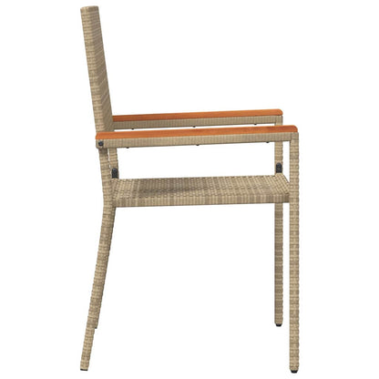 Cadeiras empilháveis para jardim 2 pcs Creme e Marrom